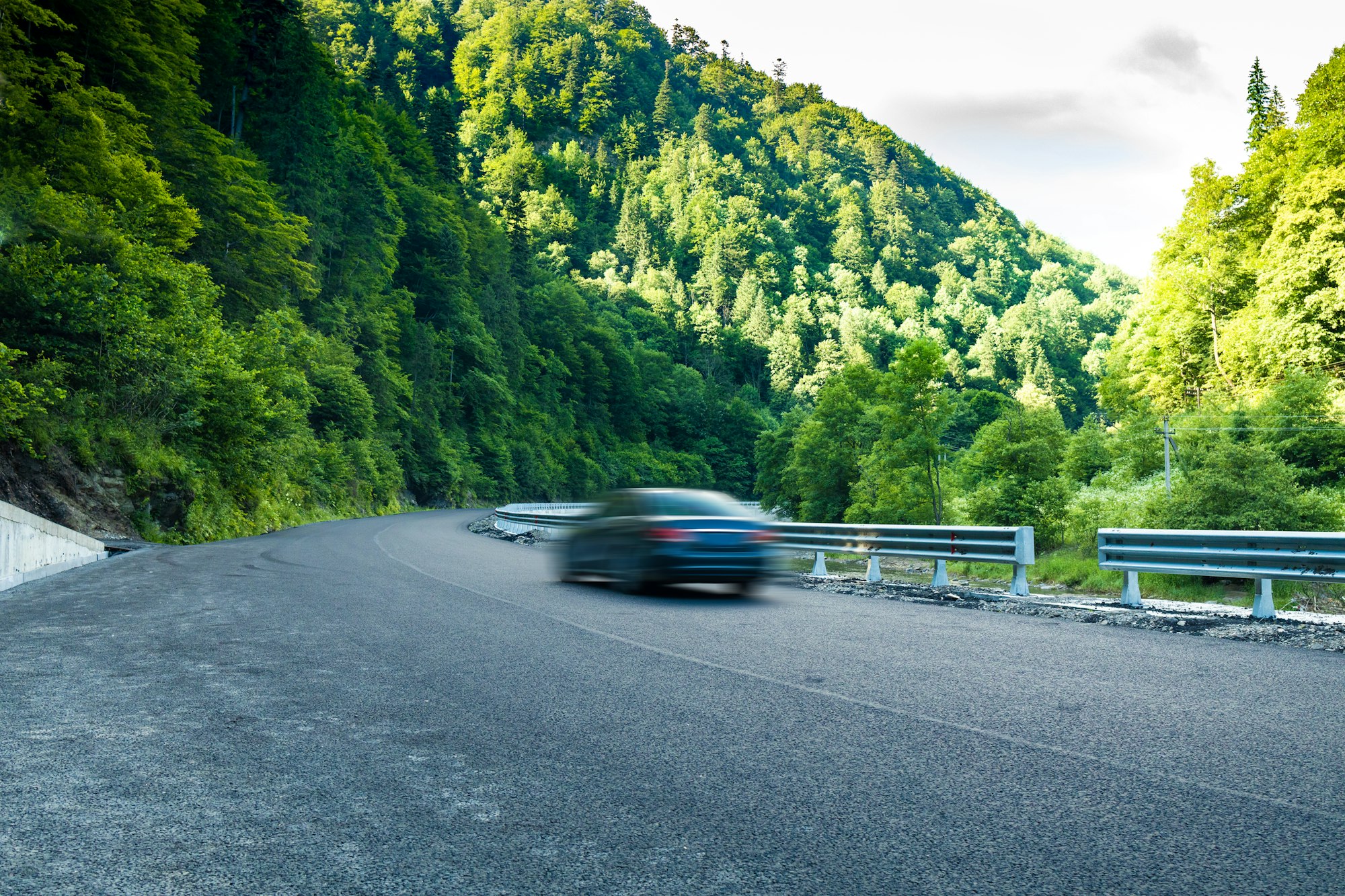 Rental car moving fast on the autobahn